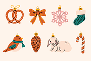 140 Cozy Retro Christmas Clipart, a Seasonal Illustration by Zeukaa (Thumbnail 6 of 21)