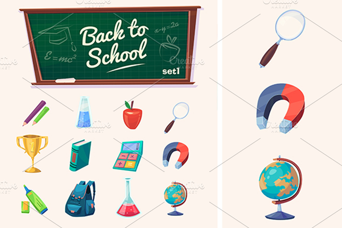 Back to school. Vector icons