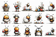 Whimsical Easter Bee Clipart, an Illustration by Libby Wishes (Thumbnail 5 of 6)