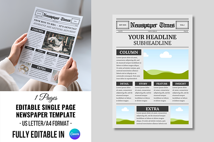 Front Page Newspaper Template, a Magazine Template by ZoloDesignHub