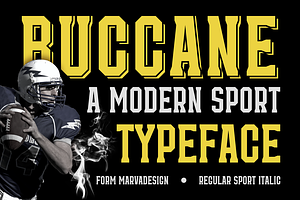 Buccane - A Modern Sport Font, a Slab Serif Font by Marvadesign