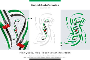 UAE flag ribbon vector, a Templates & Theme by Simbos