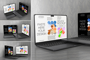 Laptop Mockups, a Wearable Device Mockup by Mockupnine