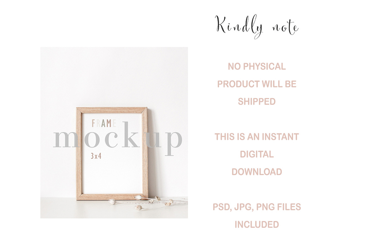 Frame Mockup, Boho Mockup Frame, a Print Template by BirdieFrames (Photo 3 of 3)
