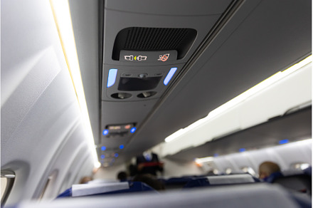 No Smoking Sign and Fasten Seat Belt, a Transportation Photo by Barcelona_dreams