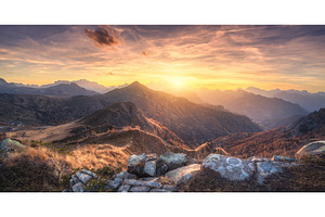 Stones and mountains at colorful, a Nature Photo by den-belitsky