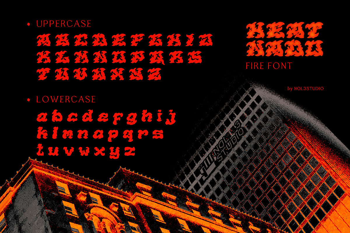 HEATNADO FIRE FONT (+TEXT EFFECT), a Handwritten Font by Nol 3 Studio (Photo 2 of 9)
