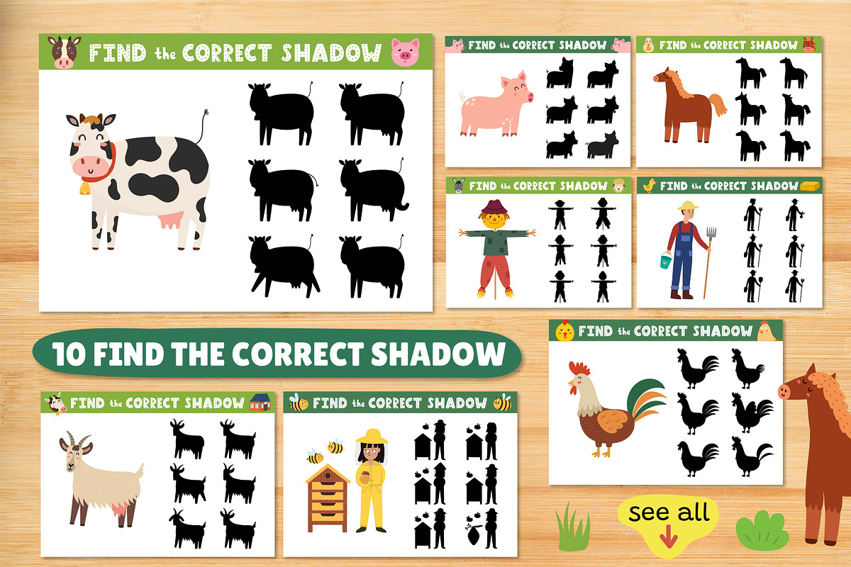 Farm Activity Pages for Kids, an Education Illustration by Gulnara Sabirova (Photo 12 of 19)