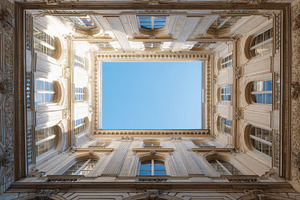 Beautiful courtyard seen from below, a Photo by Beautiful things