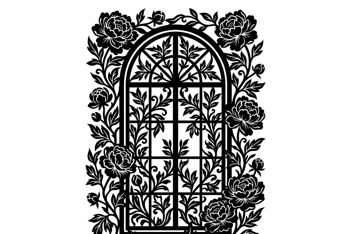 50 Floral French Window Ornament, a Decorative Illustration by Amazin_art (Photo 3 of 24)