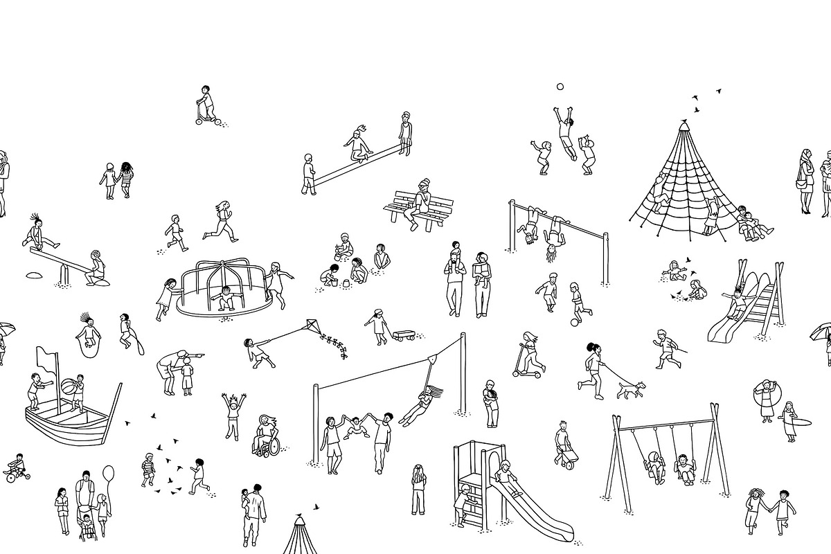 Tiny Children At The Playground, a Person Illustration by Franzi draws (Photo 2 of 2)