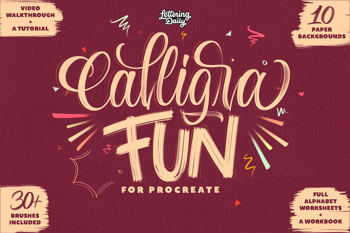 CalligraFUN Brushes For Procreate, a Brush Add-On by Lettering Daily (Photo 1 of 19)