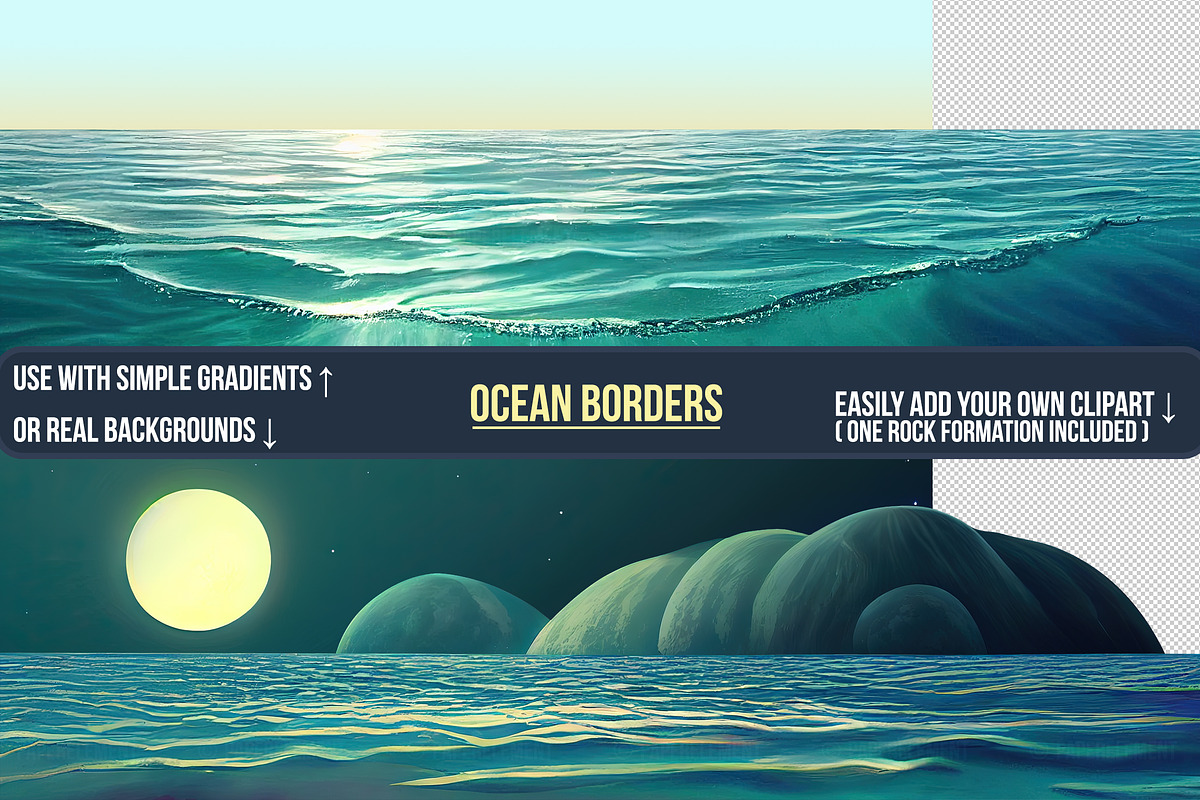Ocean Border Clipart, Waves Clip Art, an Illustration by Paper Element (Photo 2 of 7)