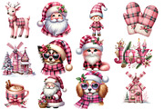 Pink Plaid Christmas Sublimation, an Illustration by Designworld (Thumbnail 3 of 5)