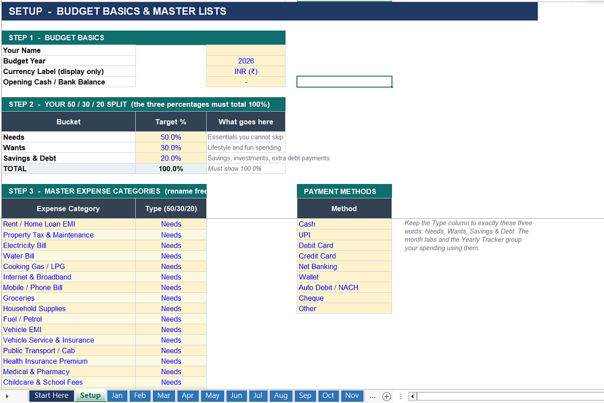 50-30-20 Monthly Budget Planner, an Email Template by Designbudy (Photo 5 of 5)