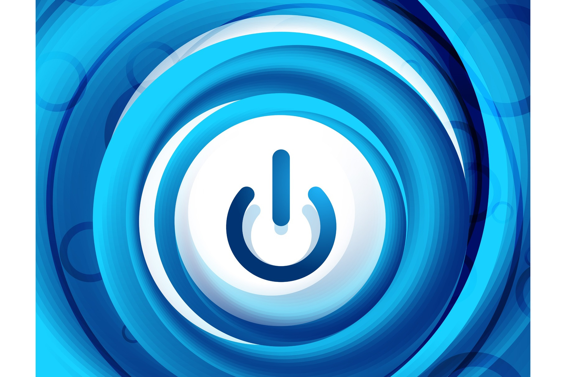 Glass transparent effect power start button, on off icon, vector UI or ...