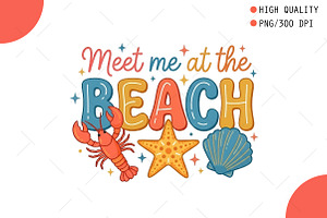 Meet Me At The Beach Cute Summer PNG, an Illustration by OK Design