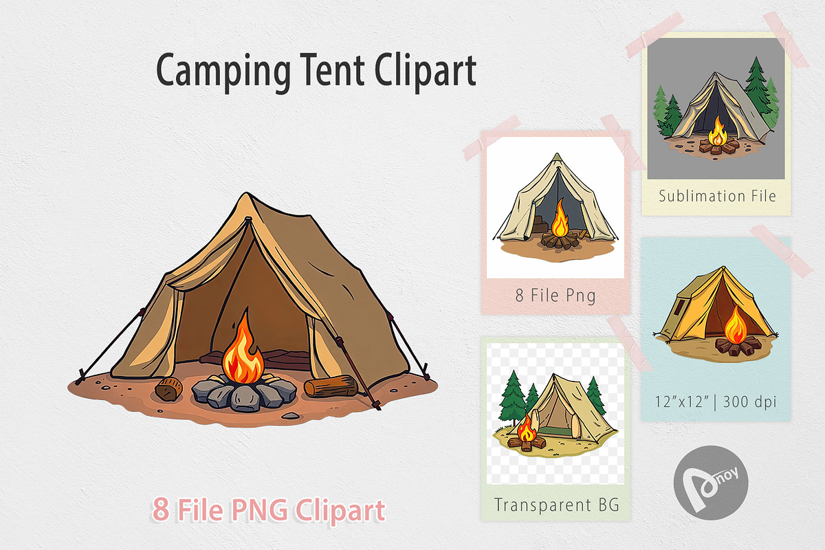 Camping Tent Clipart, a Graphic by Artnoy (Photo 1 of 5)
