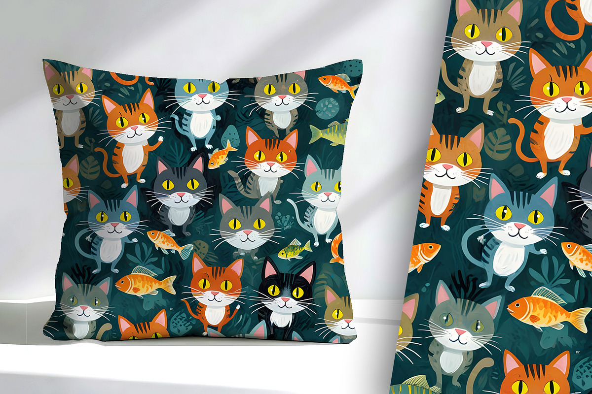 Bright Eyed Cats and Fishy Friends, an Animal Illustration by Sharon Schwalbe (Photo 5 of 6)