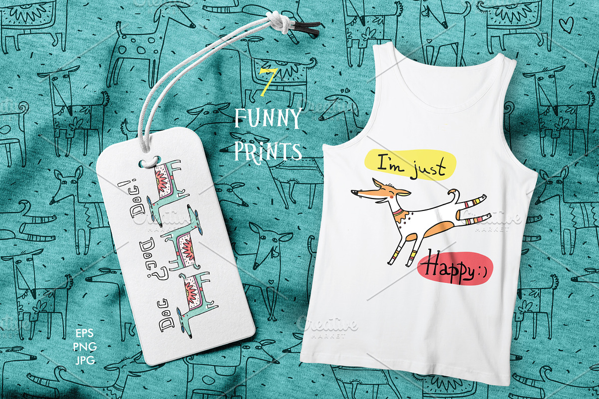 Happy Indian Dogs: patterns, prints, an Animal Illustration by Zooza Art (Photo 8 of 11)