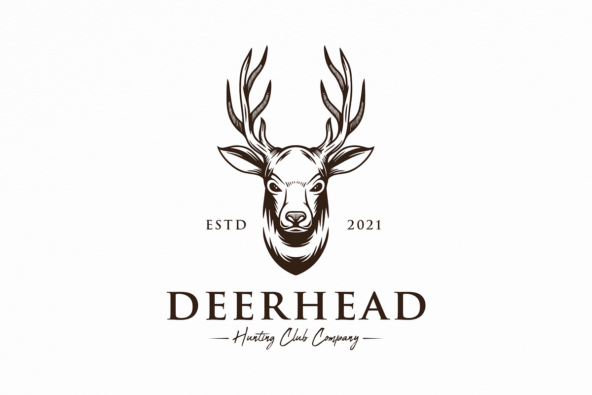 Deer Head Vector Logo Template, a Branding & Logo Template by vectorwithin (Photo 1 of 2)