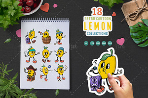 Lemon Cartoon, a Food Illustration by Allmostudio