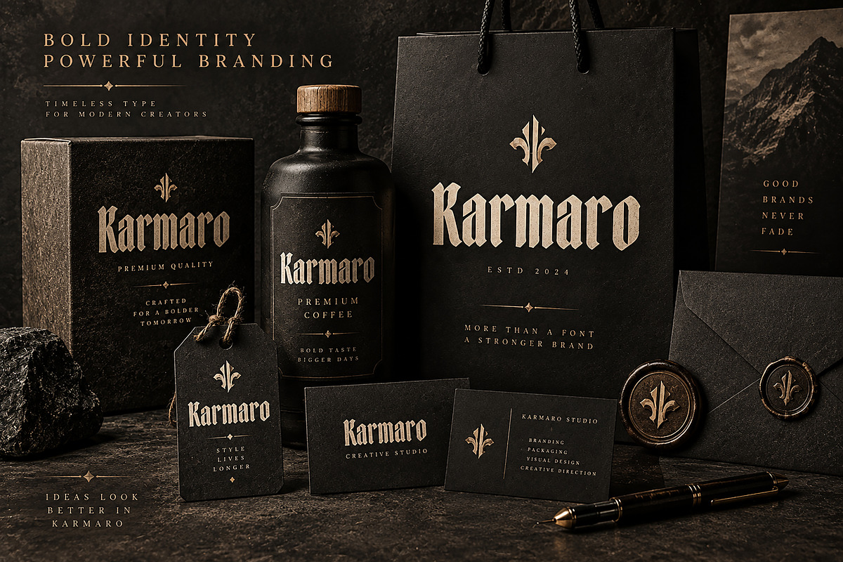 Karmaro, a Blackletter Font by Wow Magic (Photo 3 of 5)