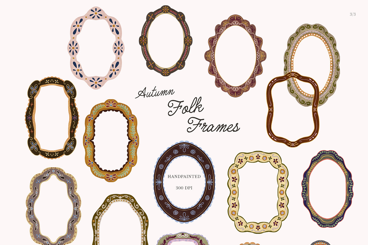 Autumn FOLK Frames & Backgrounds, a Decorative Illustration by SunnyAfternoons (Photo 12 of 13)