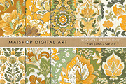 Batik Style Yellow Green Papers, a Texture Graphic by Maishop (Thumbnail 1 of 4)