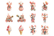Cute Circus Clipart, an Illustration by SinaCreation (Thumbnail 2 of 10)