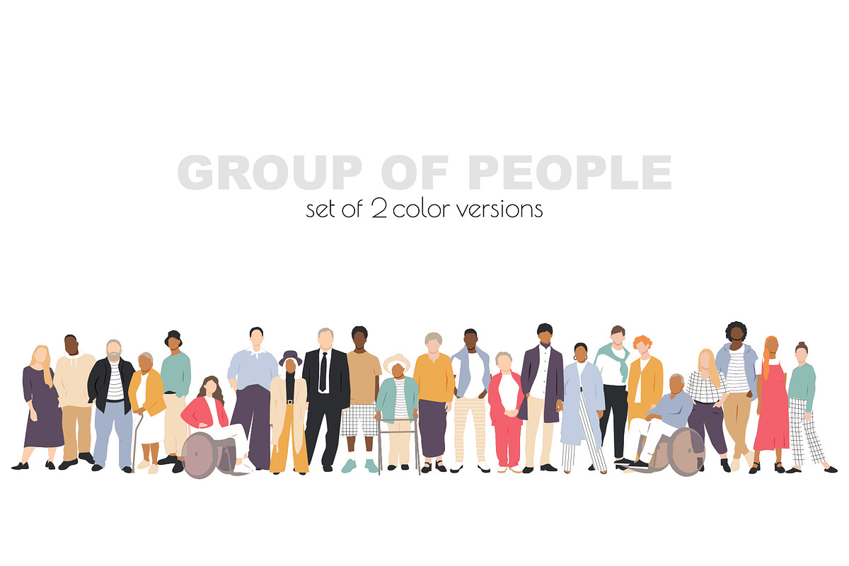 Group of people set. Diversity, a Person Illustration by Stafeeva (Photo 2 of 4)