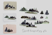 Twilight morning watercolor clip art, a Seasonal Illustration by FleurArt (Thumbnail 8 of 19)