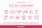 110 Thin Lines Animals Vector Icons, an Outline Icon by FourLeafLover (Thumbnail 2 of 14)