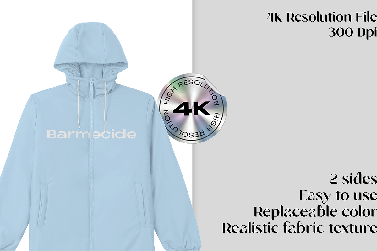 Shell jacket mockup, an Apparel Mockup by Barmecide Mockup Studio (Photo 2 of 3)
