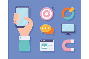 icons digital marketing, an Object Illustration by studiogstock
