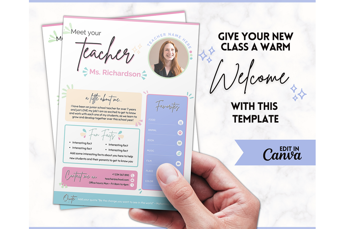 Meet the Teacher Template - Canva, a Templates & Theme by Templatables (Photo 2 of 8)