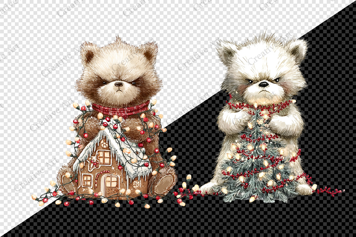 Whimsical Christmas Teddy With Light, an Illustration by Creative Art (Photo 8 of 10)