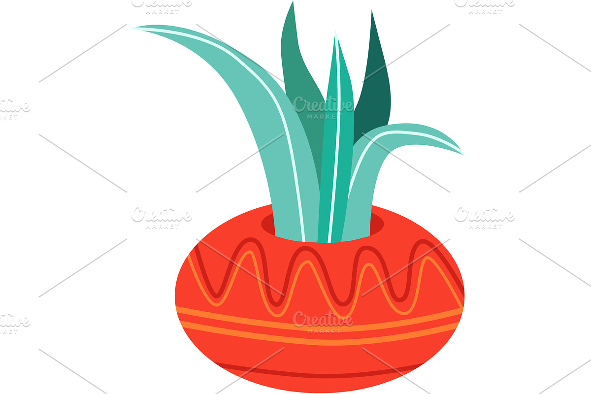 Succulent plant in pot vector flower, an Object Illustration by vectorpointstudio