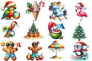Summer Christmas PNG Watercolor, an Illustration by Designworld (Thumbnail 4 of 6)