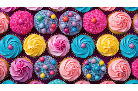 frosting colorful cupcake food ai, a Background Photo by pikepicture