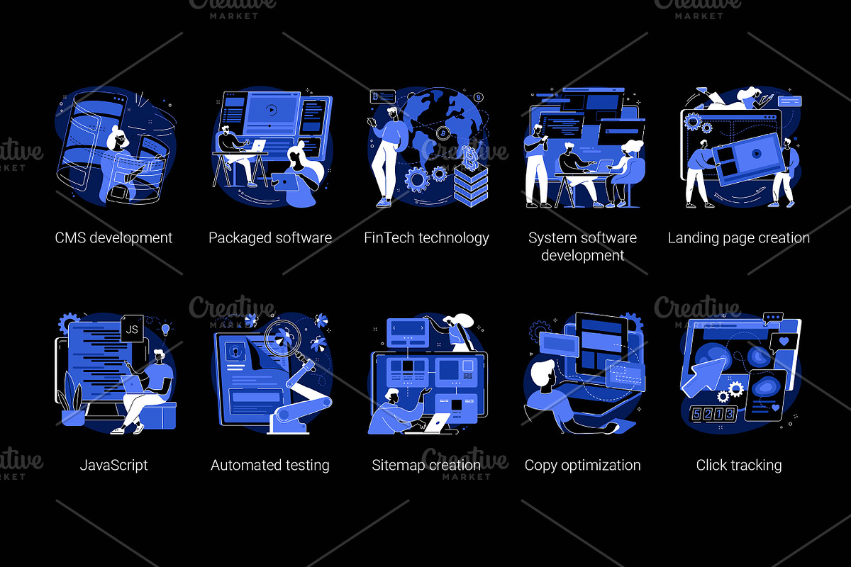 50 Development UI illustrations, a Templates & Theme by Visual Generation (Photo 10 of 12)