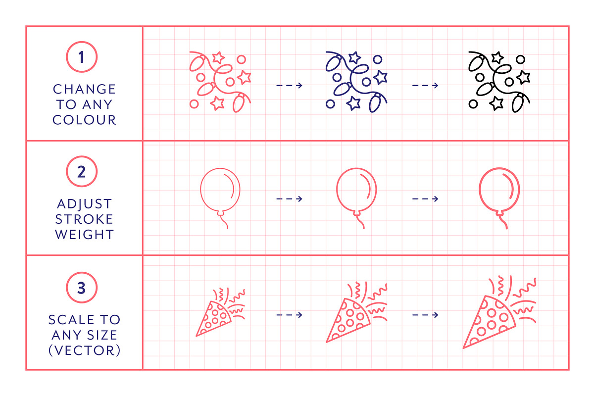 Party Line Icons, an Outline Icon by Made by Made (Photo 3 of 6)