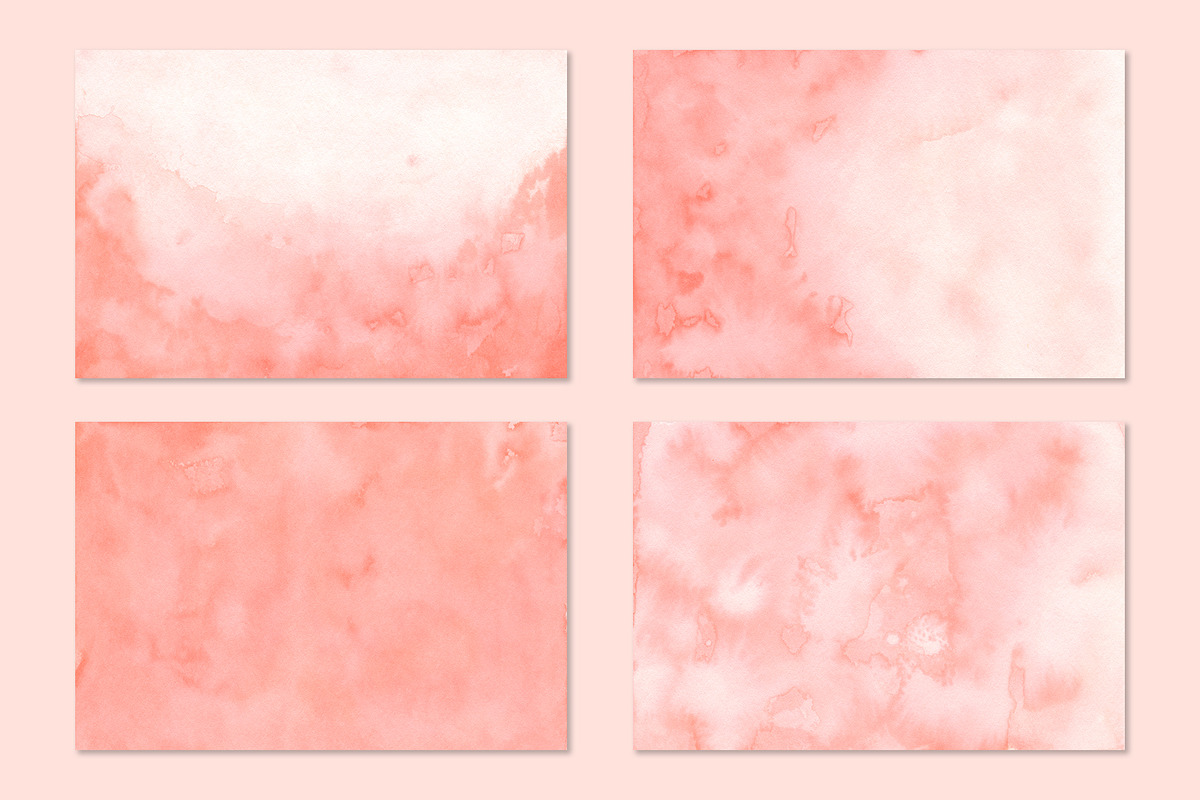 Coral Watercolor Backgrounds, a Texture Graphic by Megs Lang (Photo 2 of 3)