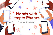 Hands with empty phone screens set, a Technology Illustration by Good Studio (Thumbnail 1 of 4)