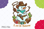 Cowboy Snowman Let-It Snow PNG, an Illustration by designcity5 (Thumbnail 1 of 4)
