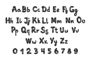 Grunge brush font. Hand drawn, an Object Illustration by winwin.art