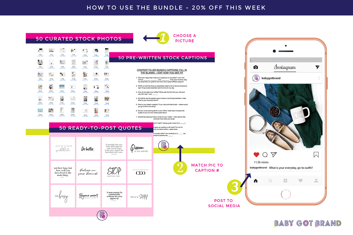 IG Content Filler Bundle - 20% off, a Social Media Template by blackdahliapress (Photo 2 of 3)