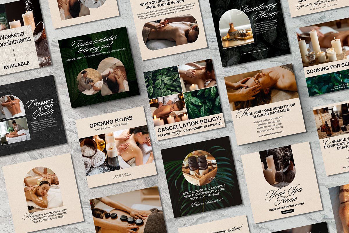 Massage Therapy Templates Instagram, a Social Media Template by DesignsbyMariaStudio (Photo 3 of 10)