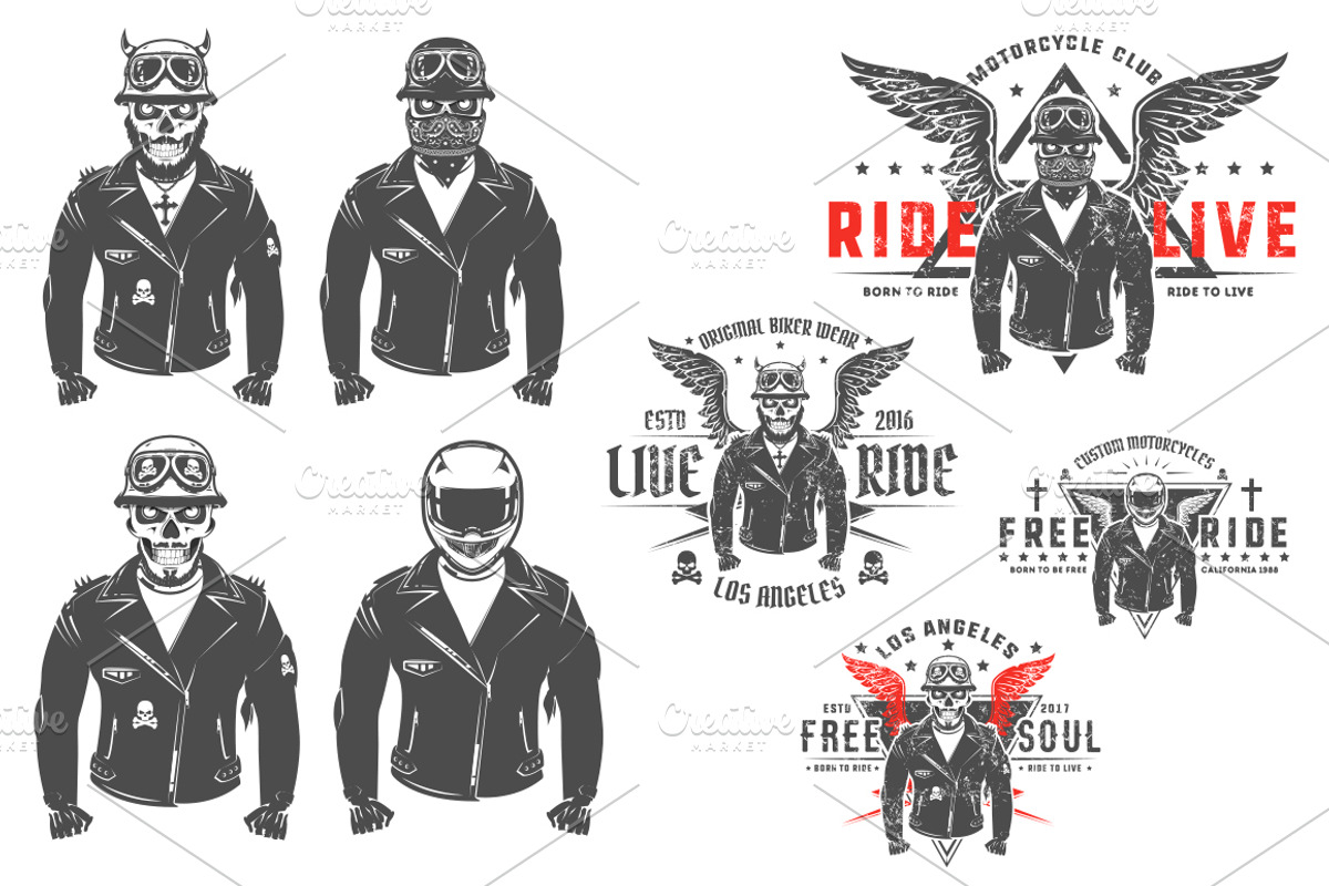 Set of prints for T-Shirts Biker, an Illustration by Hadanello88 (Photo 3 of 3)