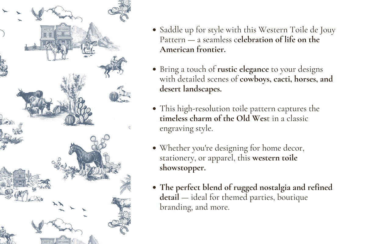 Western Toile de Jouy Pattern, a Background Graphic by Hughes Studio (Photo 3 of 8)